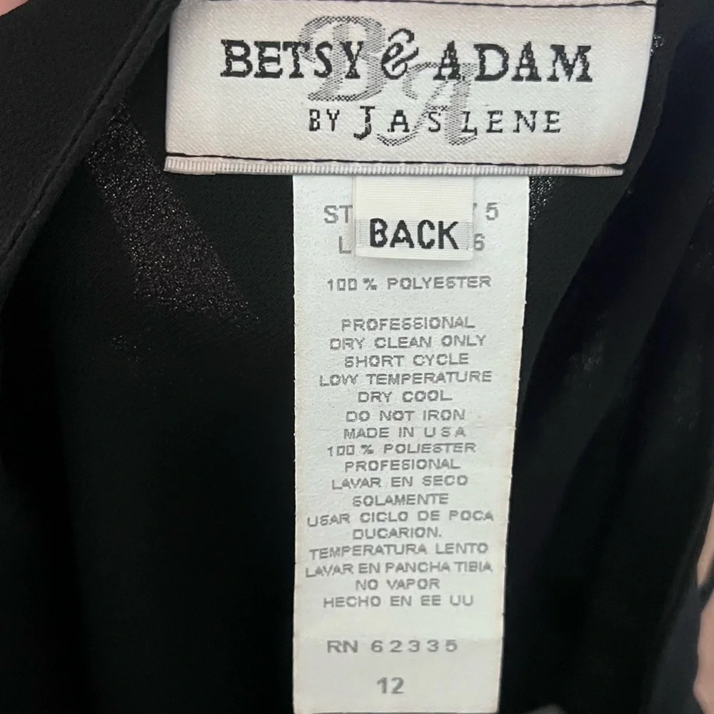 Vintage Betsy & Adam 2 Piece Set Semi-Sheer Wide Leg Flare Rhinestone Details - Picture 12 of 15